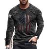 Autumn and Winter T-shirt New Men's Fashion Long Sleeved O-neck 3D Digital Printed Logo Versatile Casual Men's Top