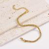 1PCS stylish and simple gold mesh cylindrical chain bracelet plain ring versatile chain does not fade titanium steel jewelry