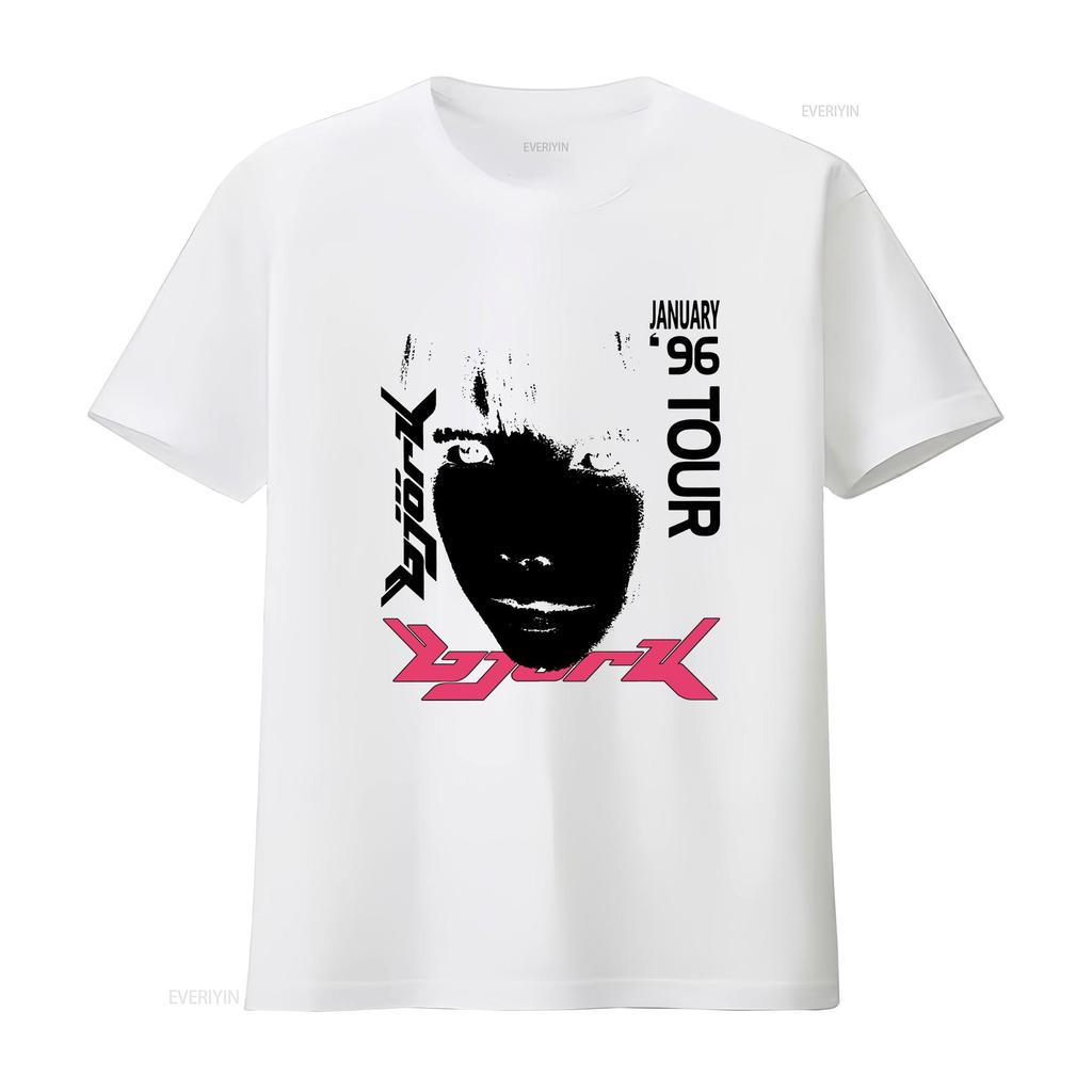 VRare KA a Bjork 1996 Japan Tour T-Shirt best aa Neu vintage Gewaschen Leicht Streetwear Atmungsaktiv Designer-Kleidung Weich