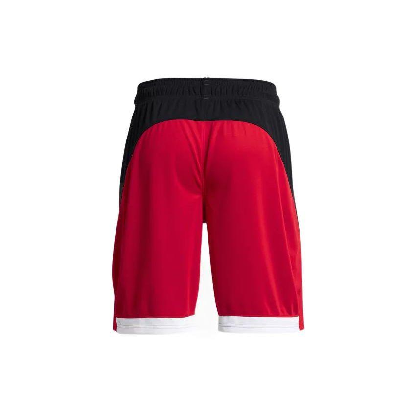 Under Armour Color-Block Logo Straight-Leg Sports Shorts Men Bottoms Red 1370220-600