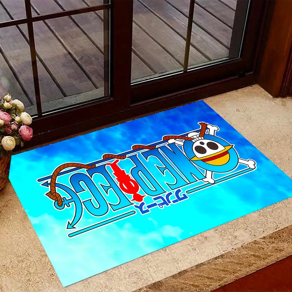 One Piece Luffy Themed Anti-Slip Rugs - Polyester Home Decor, Suitable for Bedrooms, Living Rooms, Doorways, Studios, and Decorations