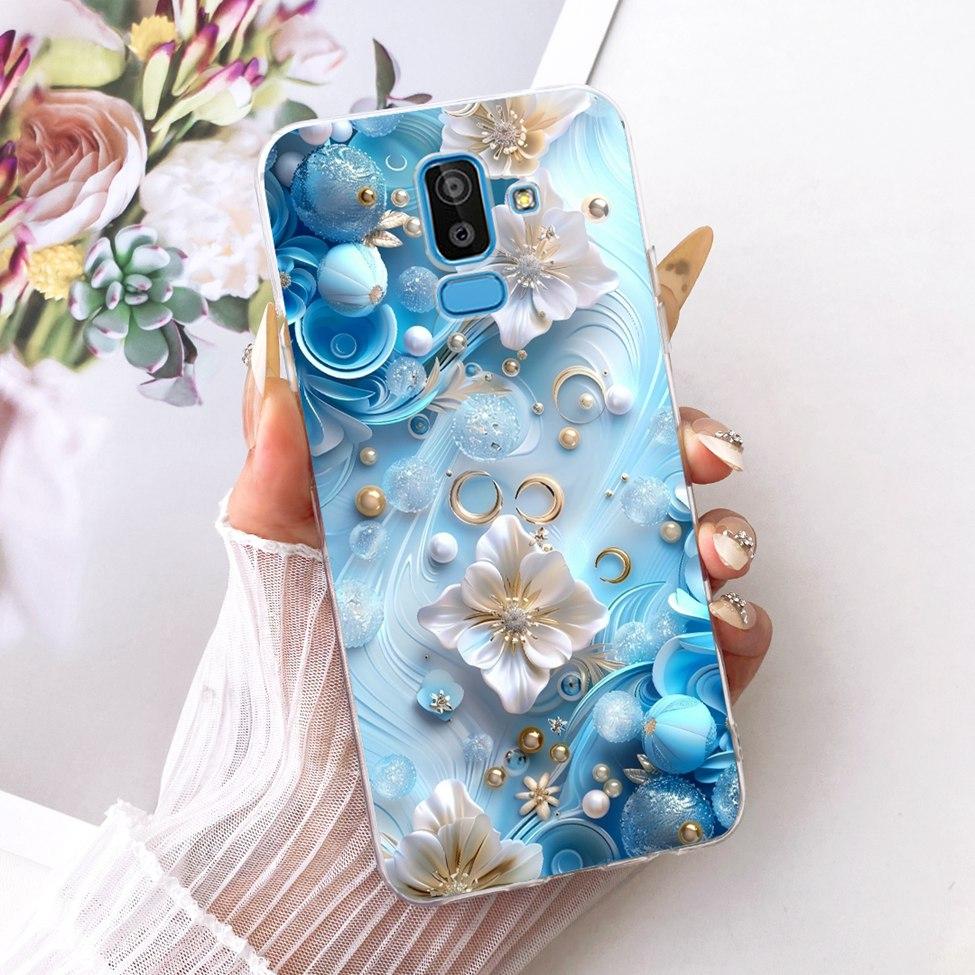 Clear Cover For Samsung J8 2018 Case SM-J810G Cute Cat Fashion Butterfly Funny 2D Painted Casing For Samsung Galaxy J8 2018