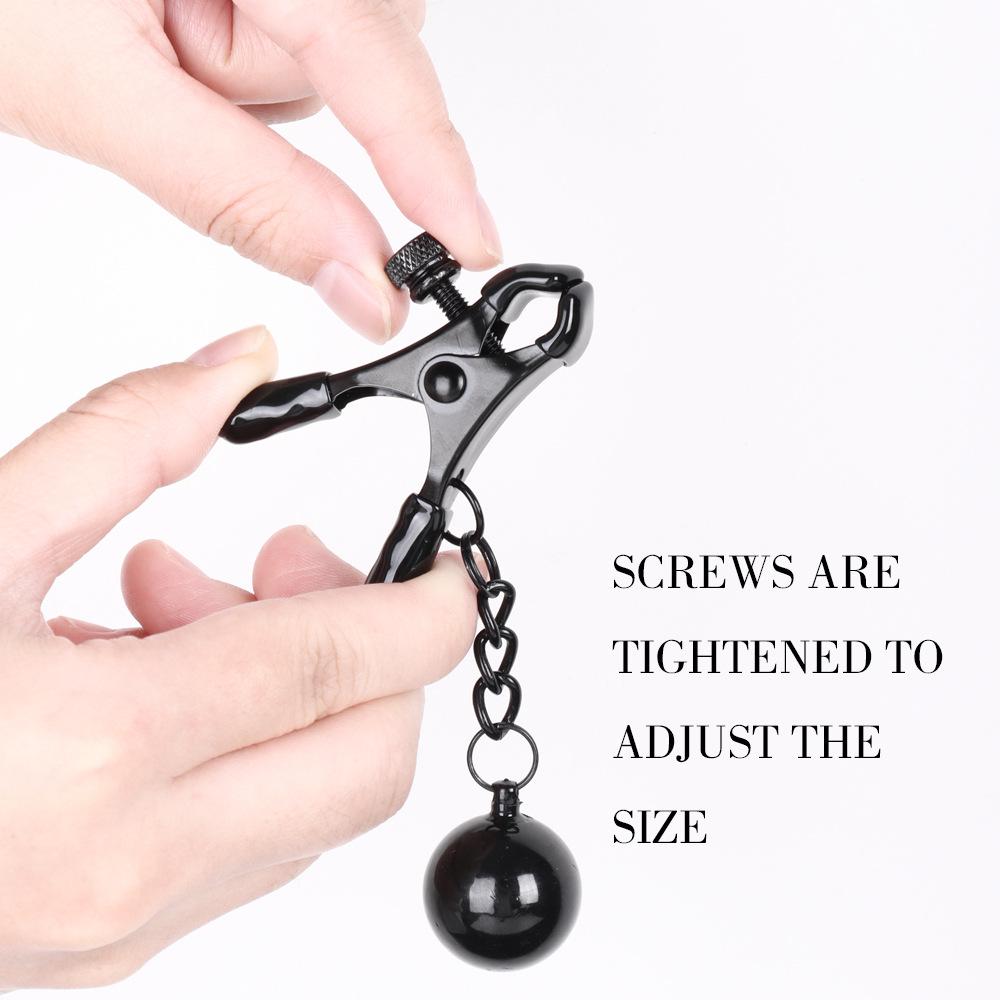 Sex Toy Nipple Clip Metal Gravity Ball Clamp Couples Flirting Alternative BDSM Adult Products 100% Waterproof Black/White