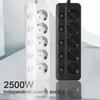 Power Strip Eu Plug Ac Outlets Multitap Socket Extension Cord Electrical Independent Control Switch Network Filter Adapter