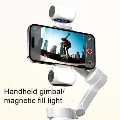 LED Fill Light Dimmable 3-Color Temperatures Rechargeable Compact Portable Gimbal Stabilizer Magnetic Fill Light Phone Gimbal