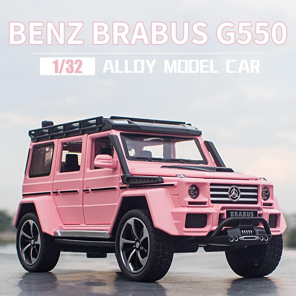 Model de mașină Benz G550 la scară 1/32 de jucărie, mașină de jucărie cu tragere înapoi cu sunet și lumină pentru copii mici, băieți, fete, colecție de cadouri