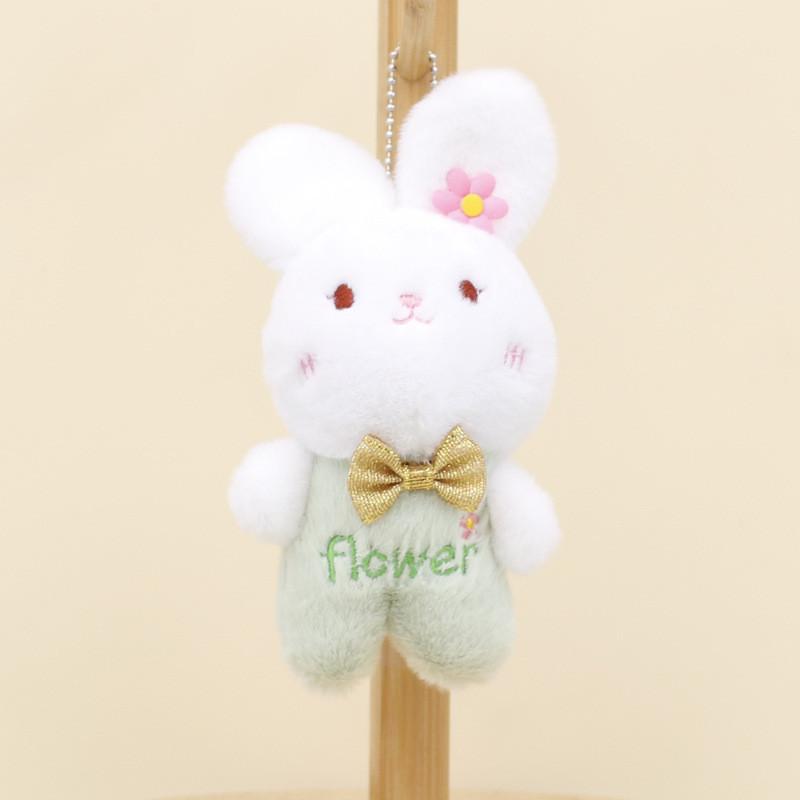 Cute Rabbit Key Holder Plush Ornament Short Plush Stuffed Toy For Gifting And Decor