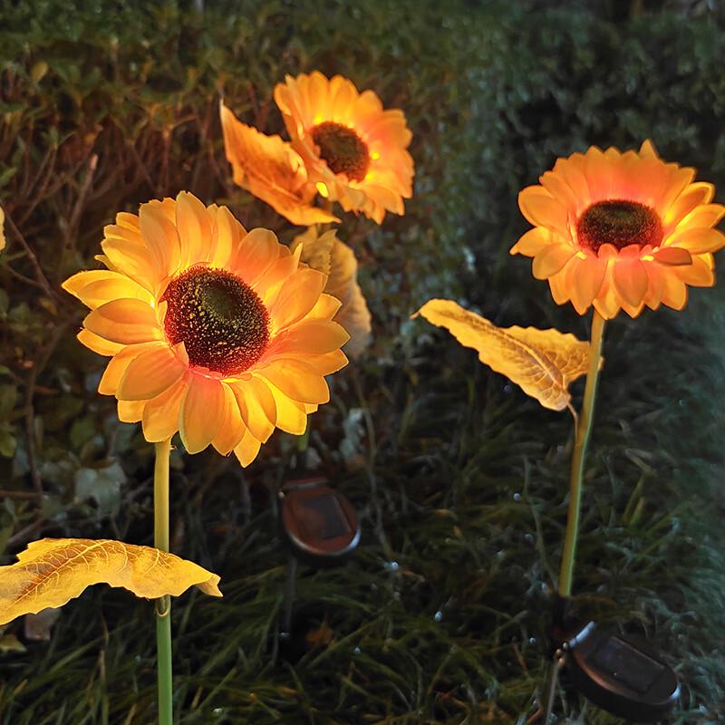 Outdoor Solar Sunflower LED Lawn Lights (2-Pack)