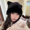 Fluffy Fur Women's Winter Hat Winter Cat Ears Snow Ski Cap Faux Fur Thick Warm Windproof Hat Russian Hat Mink Fisherman's Hat