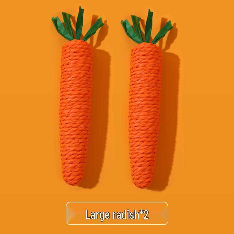 Durable Chewable Cat and Dog Toy: Self-Teasing Carrot Stick for Boredom Relief