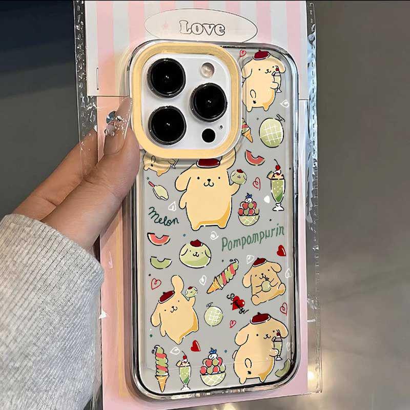 Pompompurin Transparent Soft Case for Apple 14/15/16 Pro/17 Pro Max