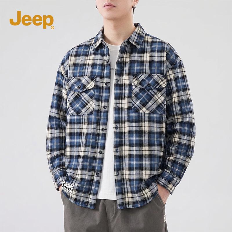 Jeep Men s Flannel Plaid Workwear Shirt 2XL