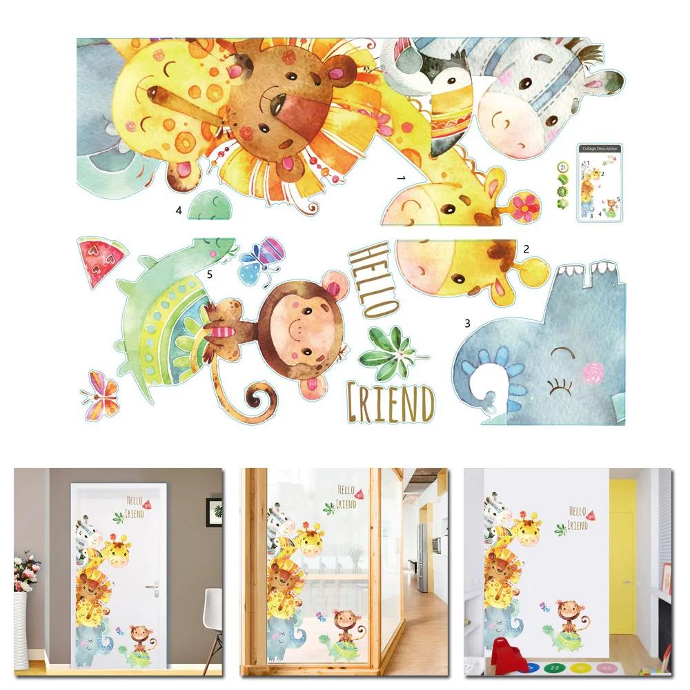 Naklejki dla dzieci Naklejka na ścianę do pokoju Sztuka ścienna Mural Zdejmowana Dekoracja dla dzieci Małpa Zwierzęta DIY Kreskówka Praktyczne