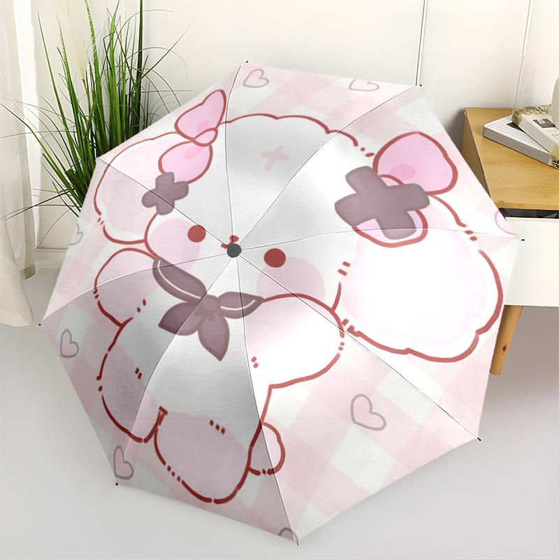 

1pc Adorable Heart Bowknot Design Automatic Folding Umbrella with Cross Pattern - Perfect for Fans, Travelers, Daily Use, and Festive Gifts!F063