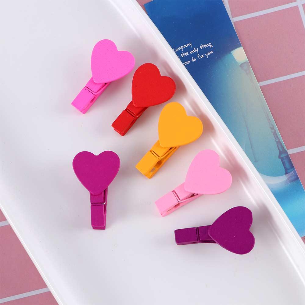 Fashion Amusing Heart Love Wooden Photo Paper Peg Pin Clothespin Craft Clips