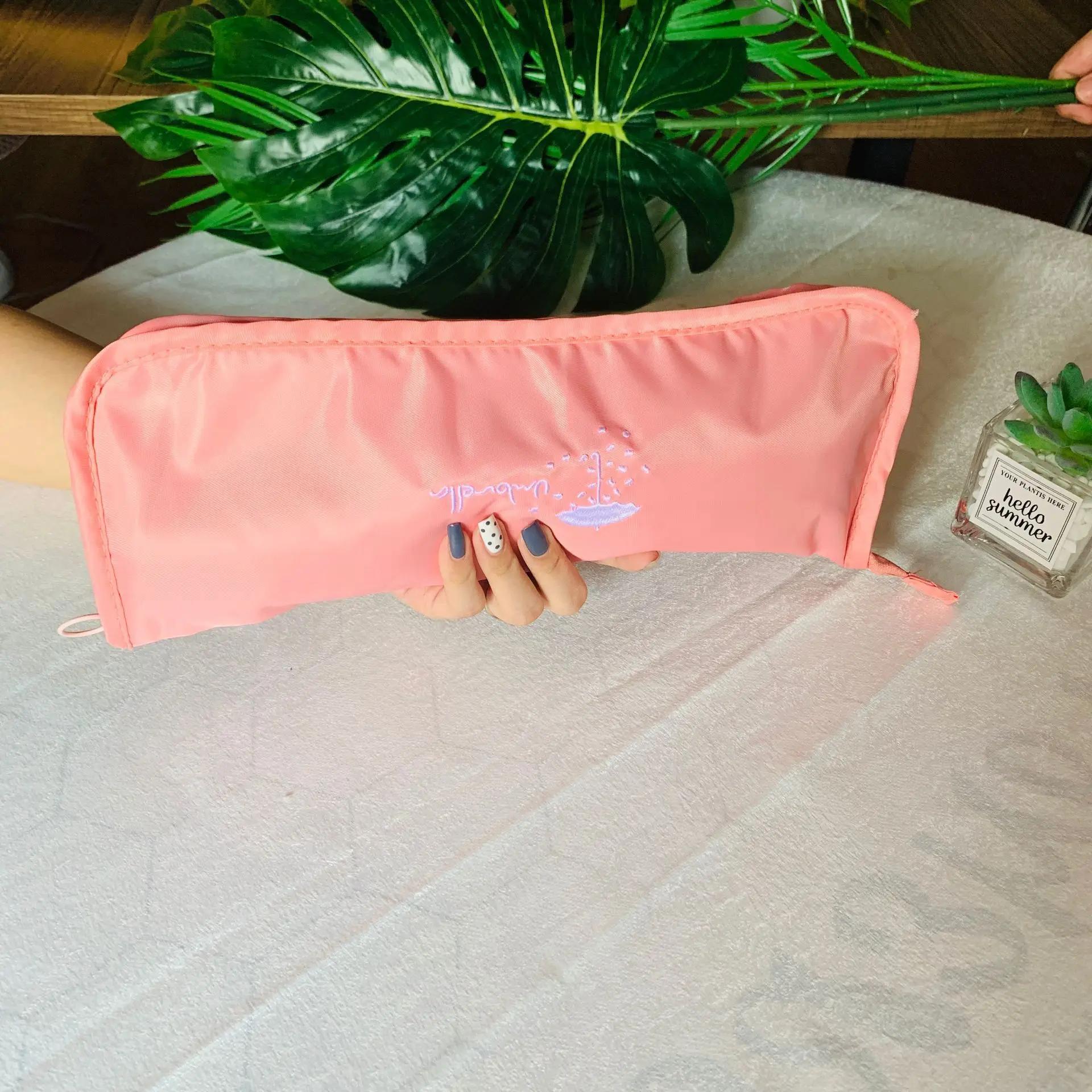 Маленький свежий принтовый зонт сумка для хранения клатч-типа абсорбирующий складной зонт сумка для выхода портативная водонепроницаемая сумка для хранения розовый 739₽