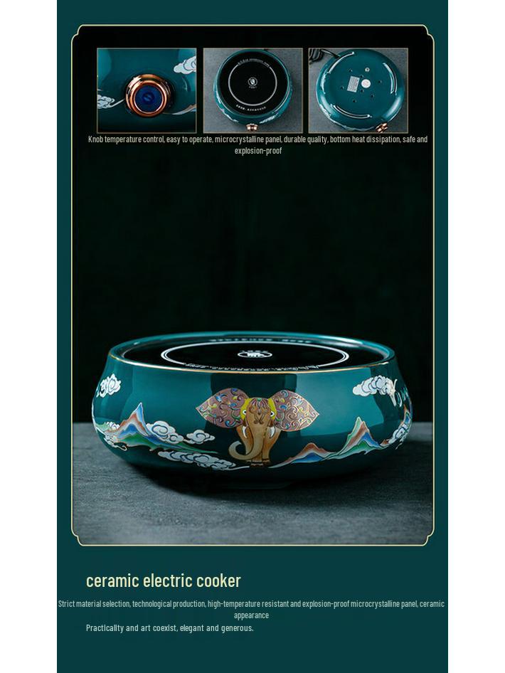 TeaXun Green Steaming Tea Pot and Electric Stove Set