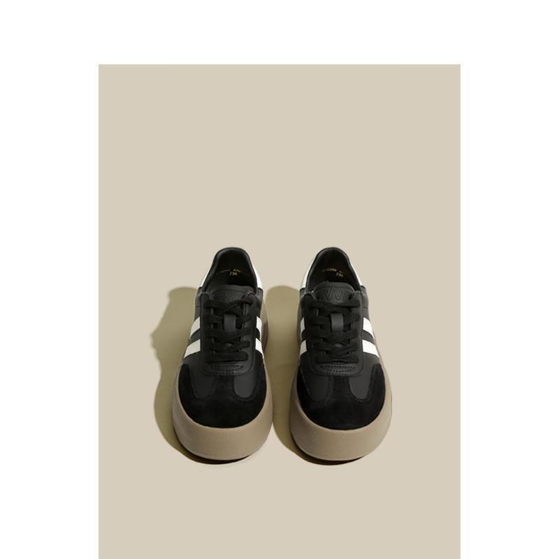 Leather platform women's spring new fashion classic versatile casual sports board shoes