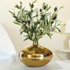 Metal Round Flower Vase, For Home Décor, Bedroom, Living Room, Golden Color