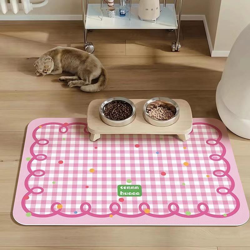 Pet-Specific Quick-Dry, Non-Slip Cartoon Diatomaceous Earth Mat for Cats & Dogs