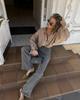 2025 European & American Women's Loose Lantern Sleeve Long Shirt