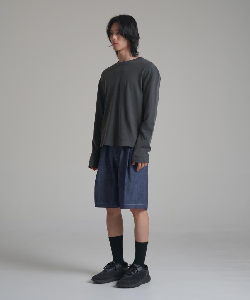Noming Loose Fit Cropped Pigment Long Sleeve - Black