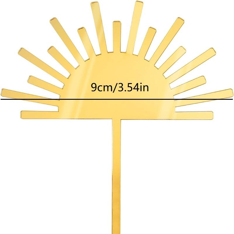 

1/3PCS Golden Sun Happy Birthday Cake Topper Set Glitter Cake Picks For Birthday Anniversary Celebration Party Decor