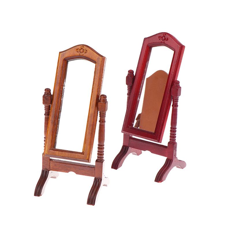 1/12 Puppenhaus Simulation Ankleidespiegel Vertikaler Spiegel Modell Puppenhausmöbel Bodenspiegel Mikro Wohnszene Zubehör