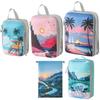 5pcs Tropical Printed Compressed Lightweight Travel Clothing Storage Bag Suit, Space-saving Travel Necessities Accessories