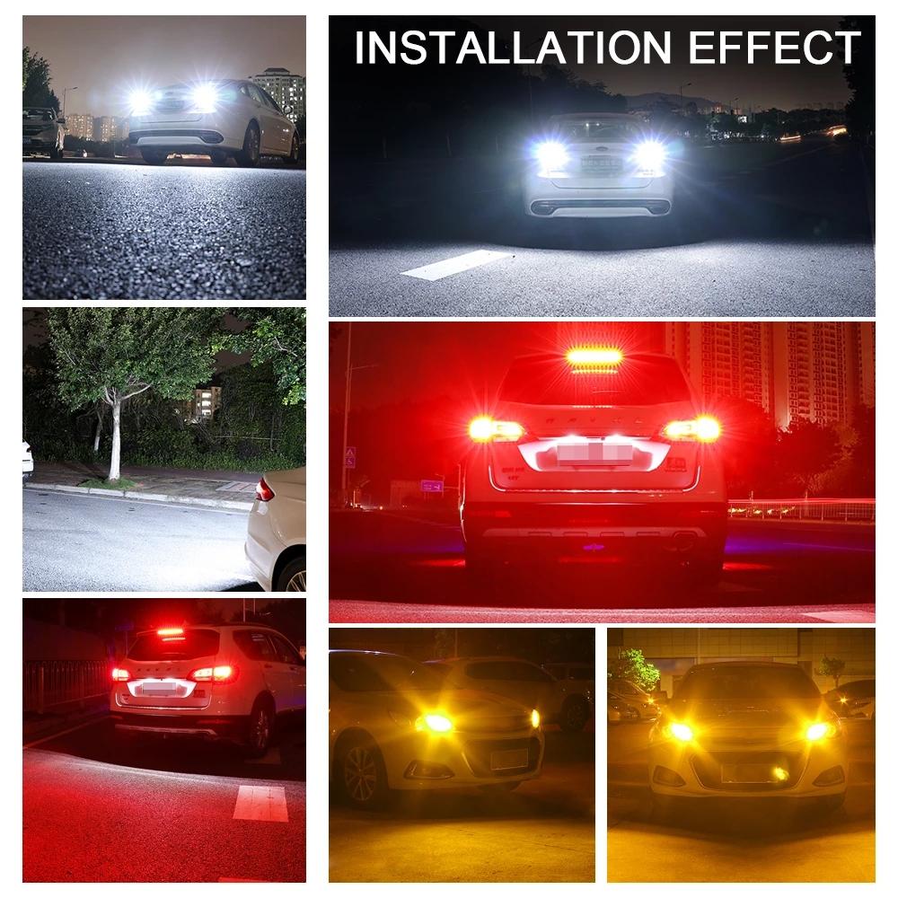 2pcs S25 1156 P21W BA15S LED 1157 BAY15D BAU15S PY21W T20 LED 7440 7443 W21W 3157 3057 P27/7W Led Bulbs for Turn Signal Light Bulbs 7