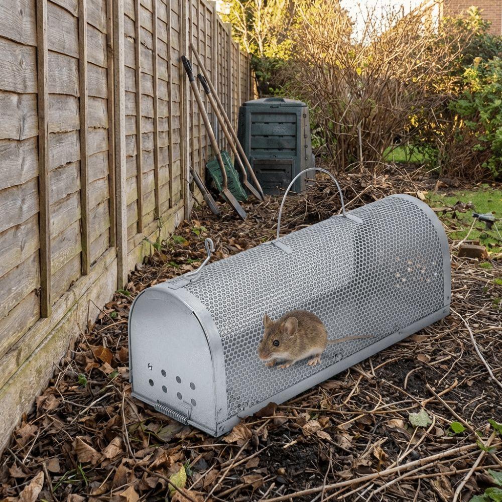 Galvanized Rat Trap Cage High Sensitivity Mice Rodent Catcher Non-toxic Live Mousetrap Garden