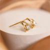 925 Sterling Silver Plating 14K Gold Single Zircon Geometric Earrings for Women Simple Ear Studs Fashion Party Fine Jewelry