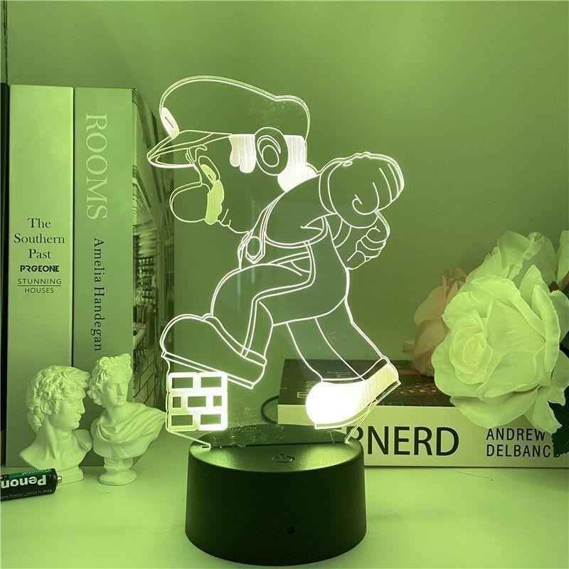 Super Mario Usb Night Light With Color Changing Led For Gaming Room Decor