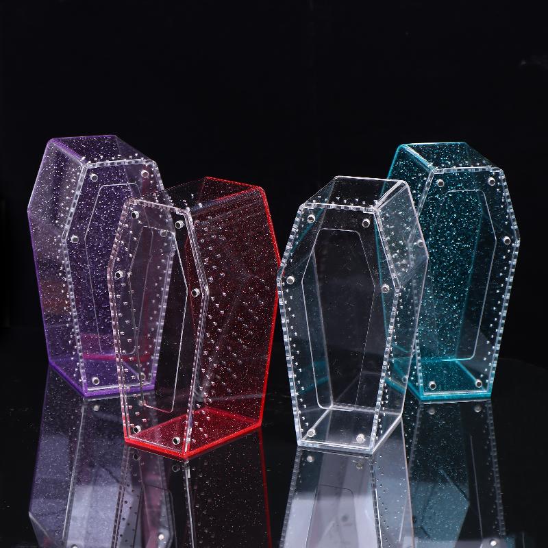 Acrylic Transparent Reptile Enclosure Insect Spider Lizard Feeding Cage Reptile Breeding Box Ventilation Arboreal Enclosure Case