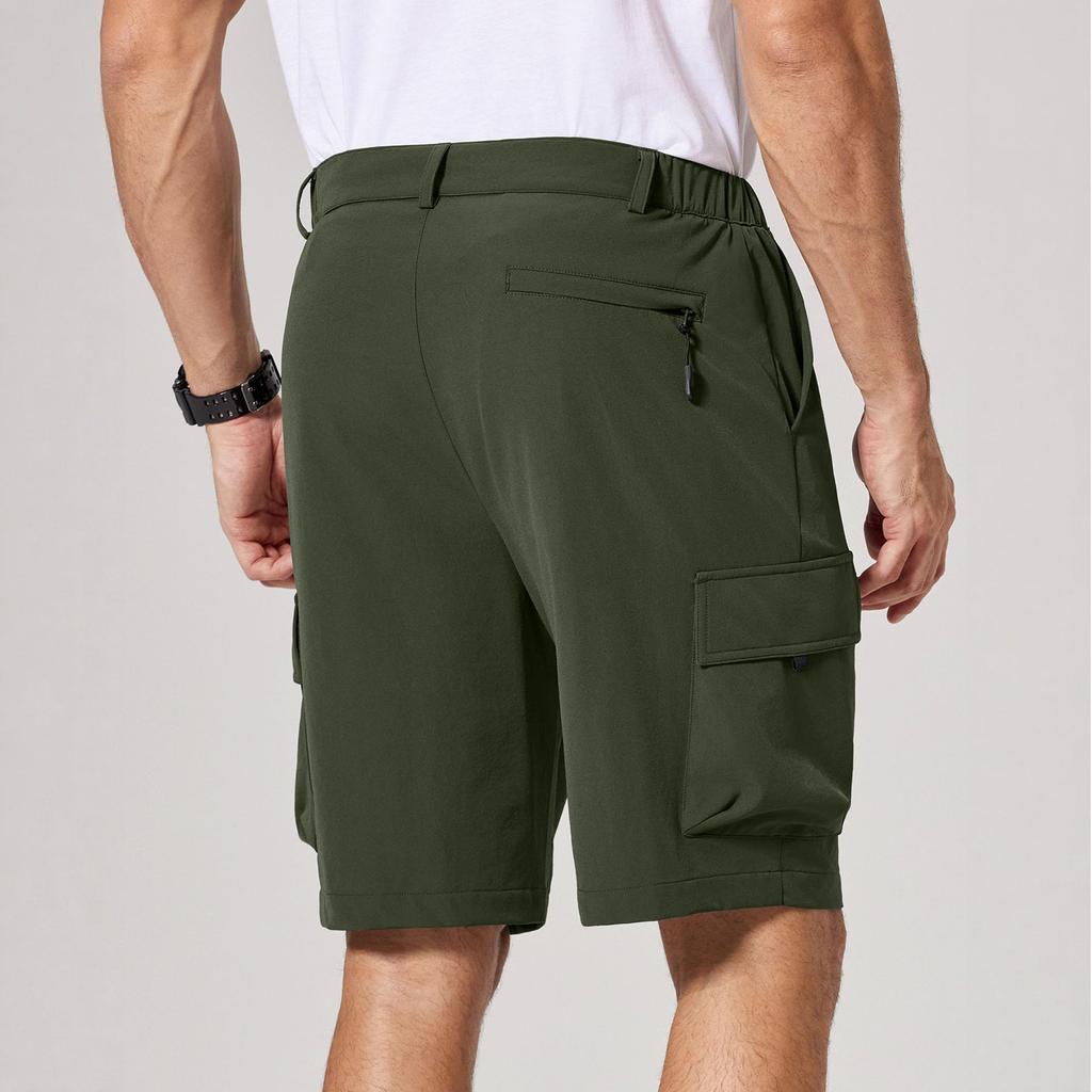 Herren Stretch Cargo Shorts Lockere Passform Leichtes Schnelltrocknendes Material mit Mehreren Taschen für Outdoor-Aktivitäten