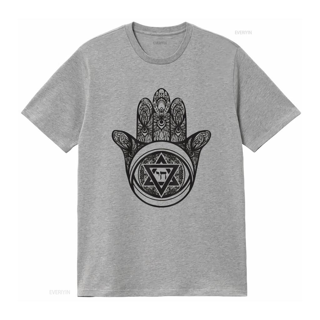 Womens Hamsa Defense against the evil eye T Shirt White 2X Large vintage Washed Soft homme Slightly Casual Breathable Stretched