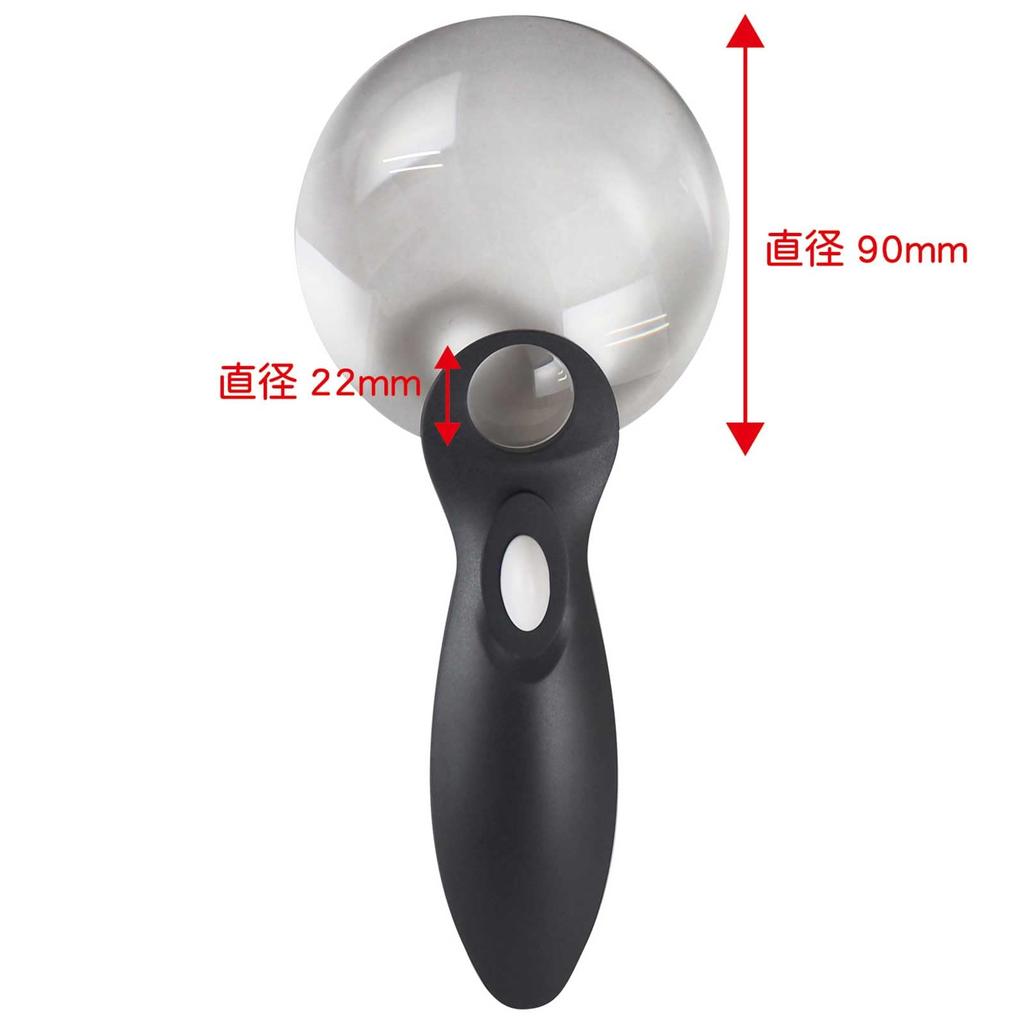 Nissiniryouki Magnifying Glass with Large LED 3x Perfect for Precision Tabletop 970012 Easy-to-Read Text, Lens, Light, Easy-Grip Shape, Stylish, Cute,