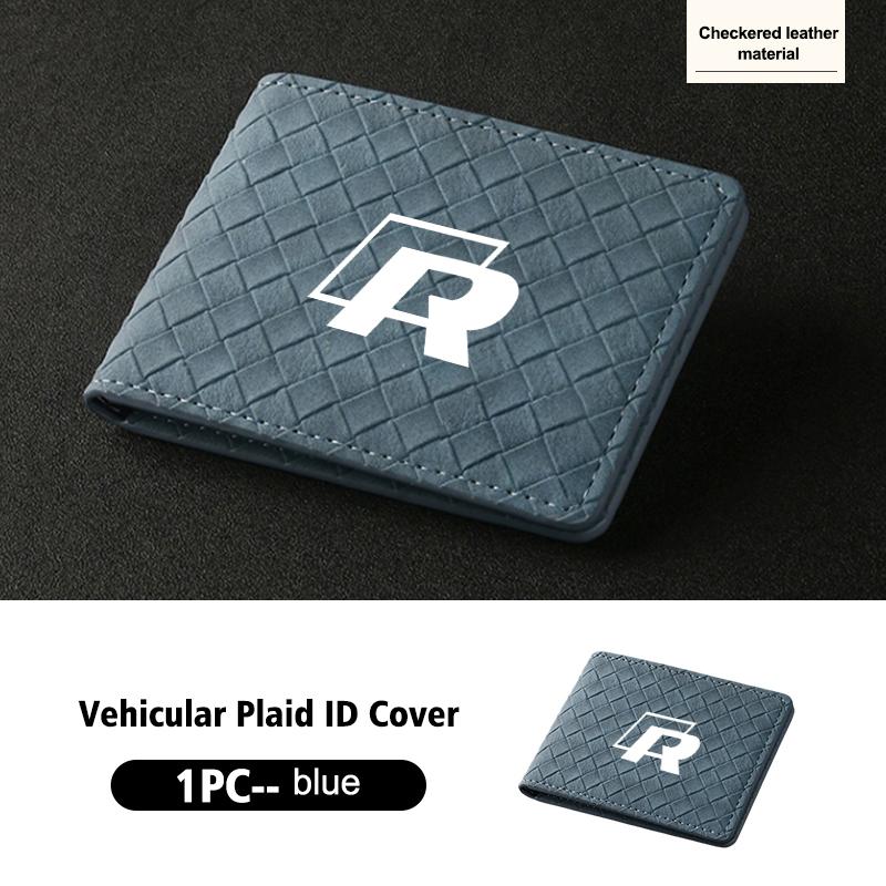 VFHJQ1 Suede Car ID Cover Vehicular Plaid Card Protector Wallet For Volkswagen VW Golf 4 5 6 7 Polo Jetta Sagitar Magotan Passat B5 B6