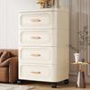 Bedroom Bedside Movable Storage Cabinet with Drawers for Living Room - Plastic Household Snack Organizer