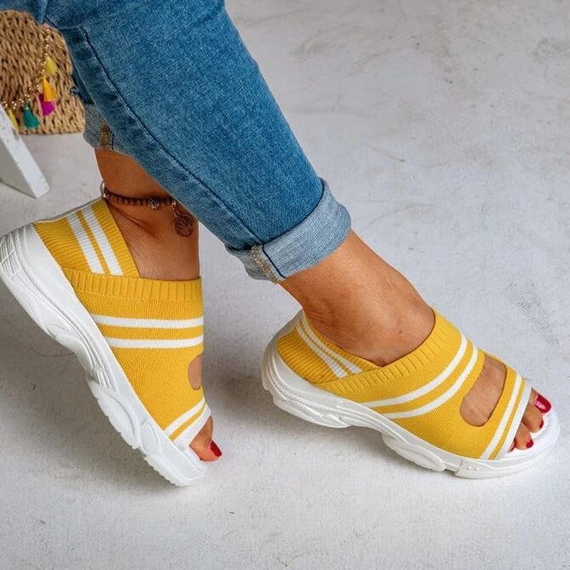 Elastic Women's Shoes Summer 2024 Comfort Casual Sport Sandals Women Beach Wedge Sandals Women Platform Sandalias Roman Sandal