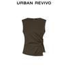 UR 2026 Spring Elegant Sleeveless Twist-Waist T-shirt
