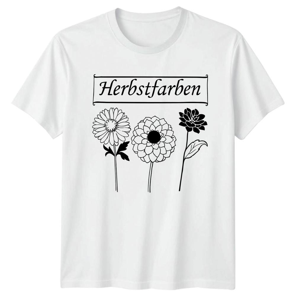 Herbstfarben Unisexs TShirt Botanical Flowers Gardening Autumn Gift For Her S