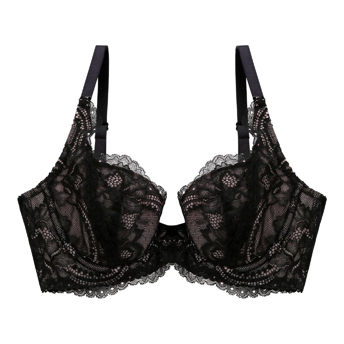 

Florina Vote High Plus Под грудью Круглая грудь Одинарный бюстгальтер, Бок, Размер, 80, Легкий, Форма, B, C, D, E, F, (BK-Черный, F75)