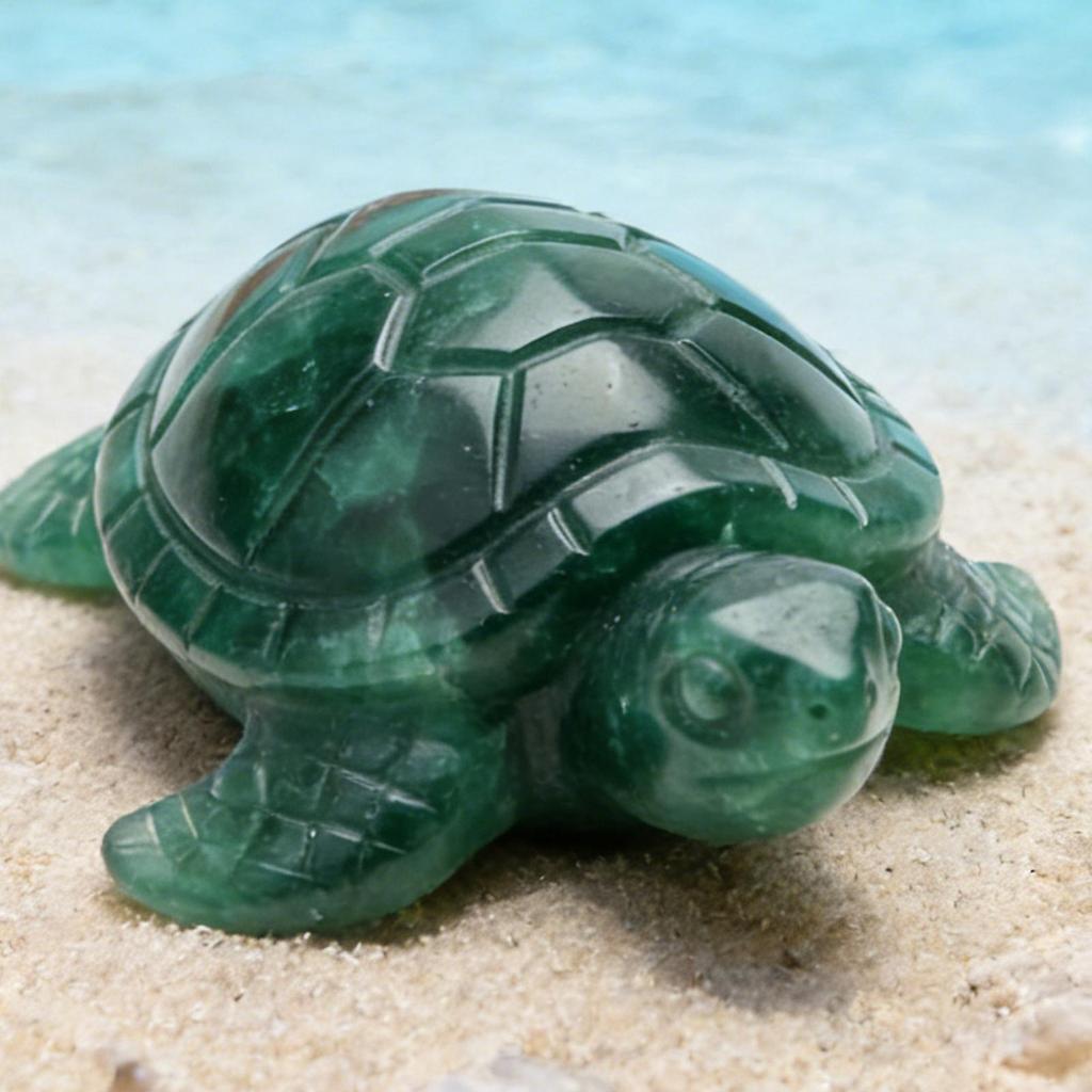 Crystal Turtle Figurine Green Fluorite Tortoise Wisdom & Calms Keepsake 2026 Year Of The Turtle Crystal Figurine For Valentines