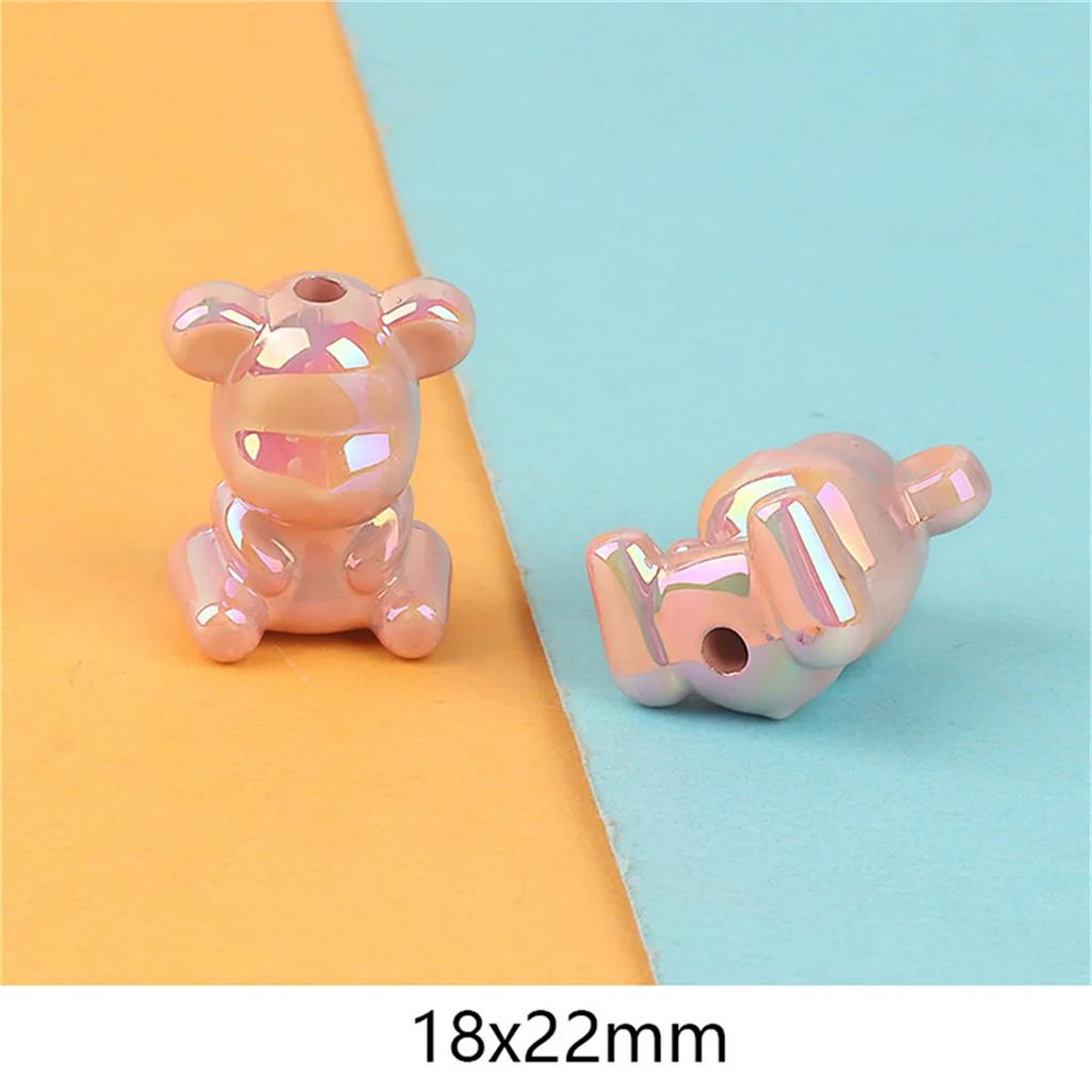 CH73 5Pcs Bear Strawberry Beads Beautiful Multicolor Beads Handmade Diy Necklace Bracelet Jewelry Handmade Beads Accessories