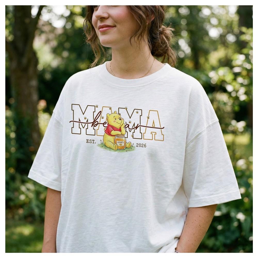 Mama Bear Est 2026 Shirt Honey Bear Baby Shower Gift New Mom Graphic Tee Unisex T-Shirt S
