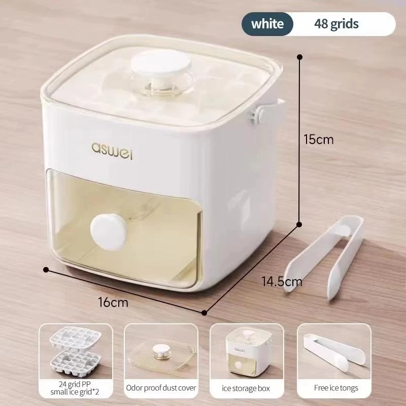 48 Grids Ice Cube Maker with Easy Glide Double Layer Food Grade Large Capacity Tray for Whiskey Drinks and Cocktails