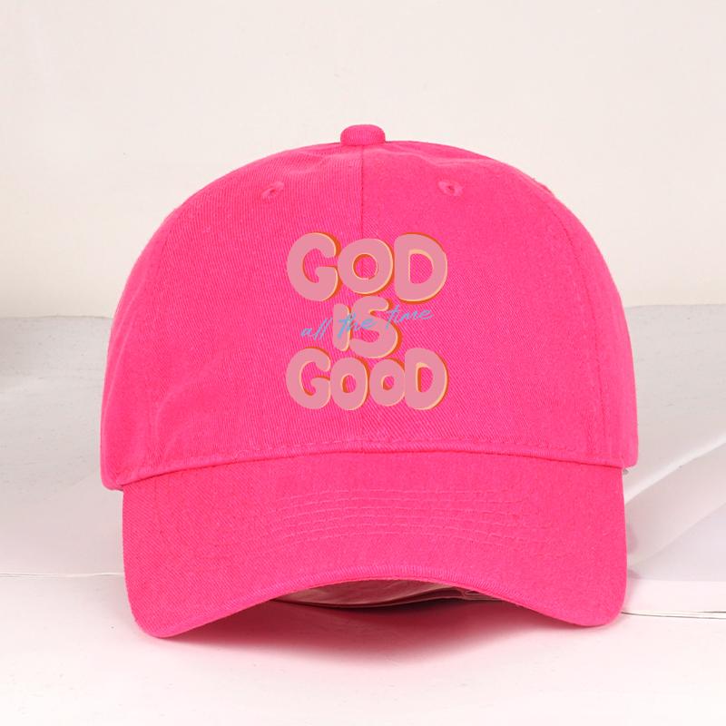 God Is Good All The Time Printed Multicolor Baseball Cap Casual Streetwear Adjustable Unisex Hat For Unisex Women