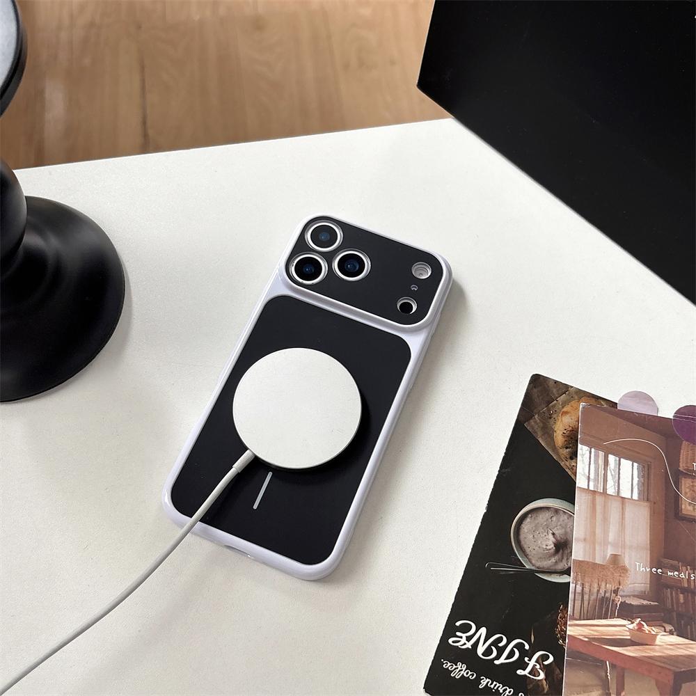 Grande Fenêtre Coque de Téléphone en Acrylique Pour iPhone 17 16 15 14 13 12 Pro Max Magnétique Pour Magsafe Chargement Sans Fil Mate Coque