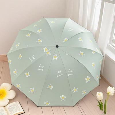 Paraguas Floral de Doble Uso: Protector solar, Anti-UV, Impermeable, Repelente al agua, Secado rápido, Portátil, Plegable